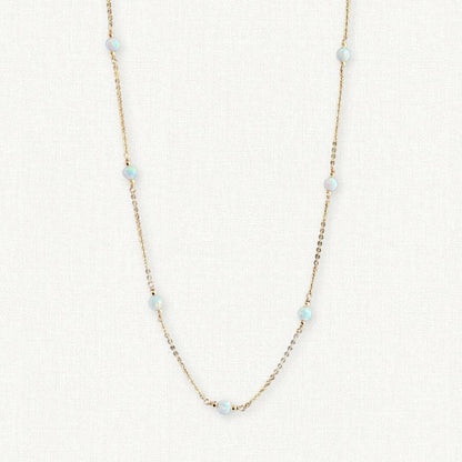 White Opal Station Necklace