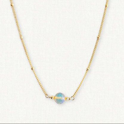 Opal Orbit Necklace — October Birthstone