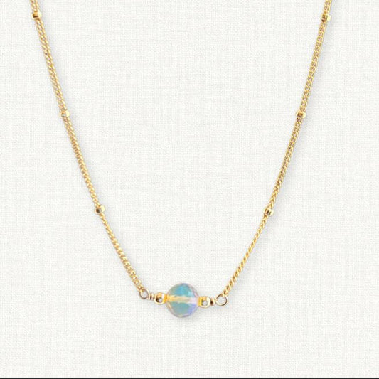 Opal Orbit Necklace — October Birthstone