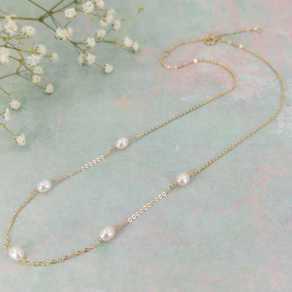 photo of freshwater pearl necklace in 14k gold filled from Rosa Collection