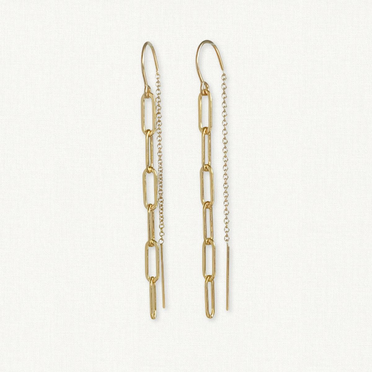 Paperclip Chain Threader Earrings