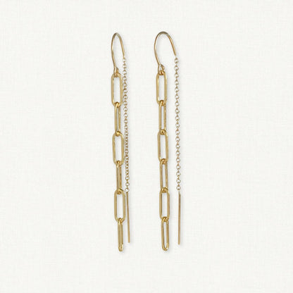 Paperclip Chain Threader Earrings