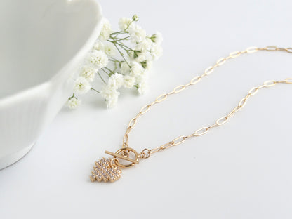 Heart Charm Paperclip Chain Necklace