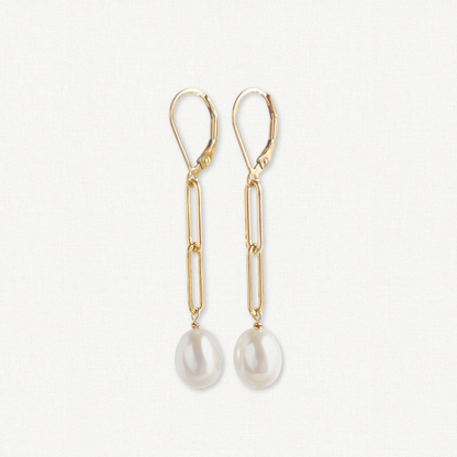 Nicola Lever Back Pearl Earrings