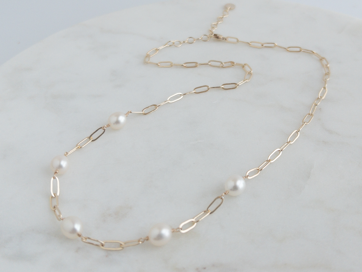 Nicola Paperclip Chain and Pearl Necklace