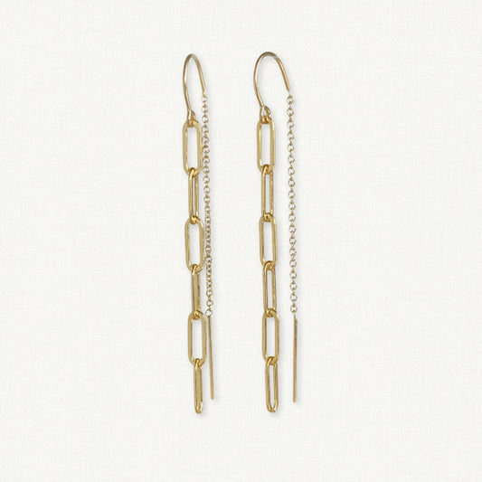 Paperclip Chain Threader Earrings