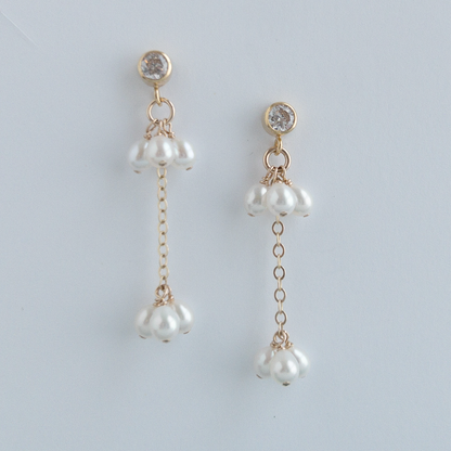 Rosa Pearl Cluster Earrings