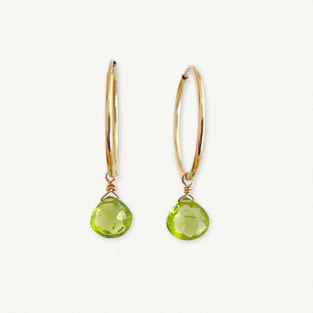 Peridot Hoop Earrings | August Birthstone