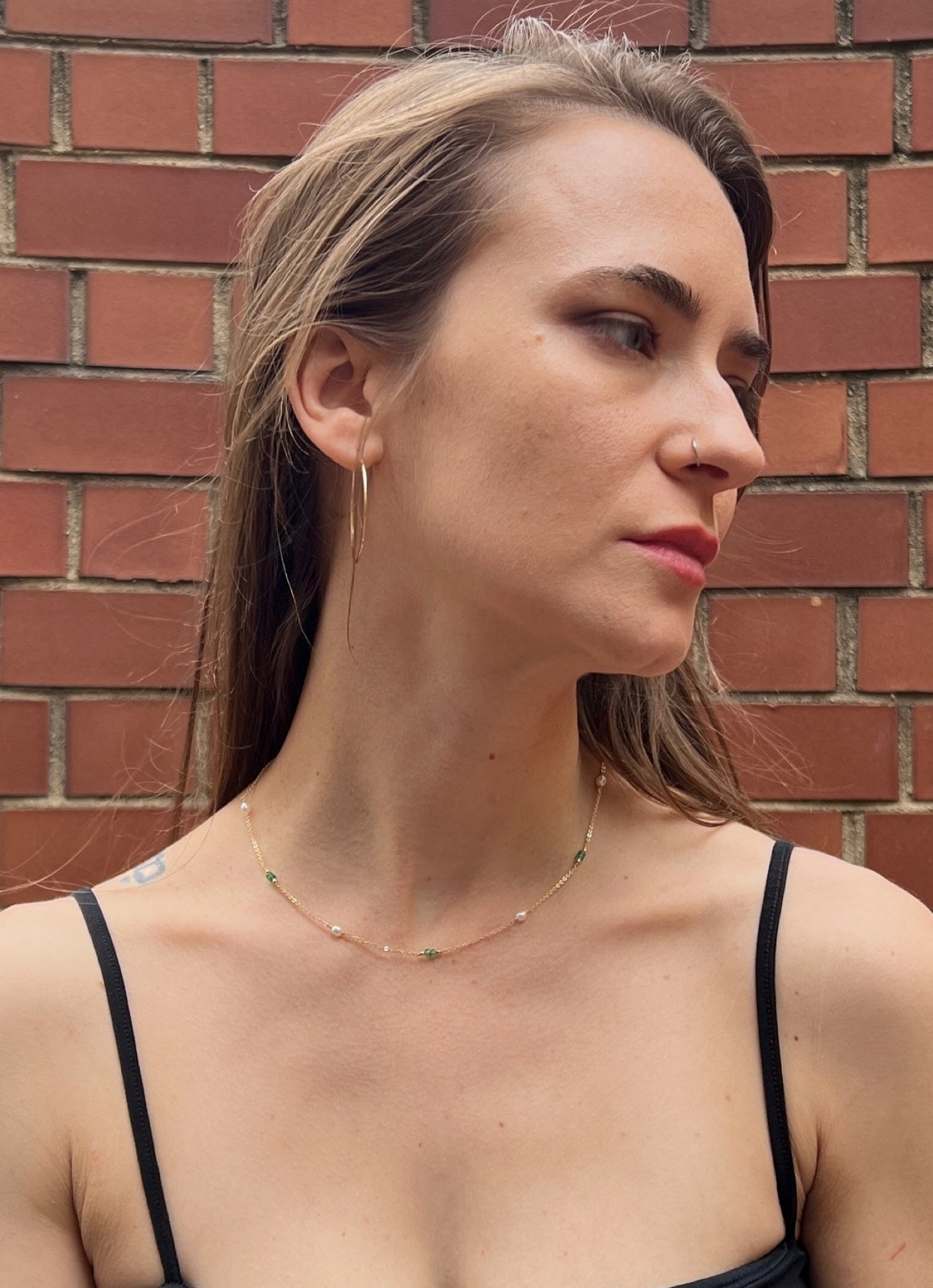 Emerald and Pearl Necklace