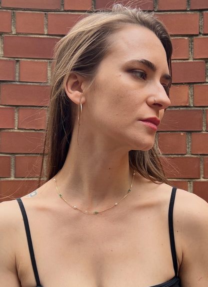 Emerald and Pearl Necklace