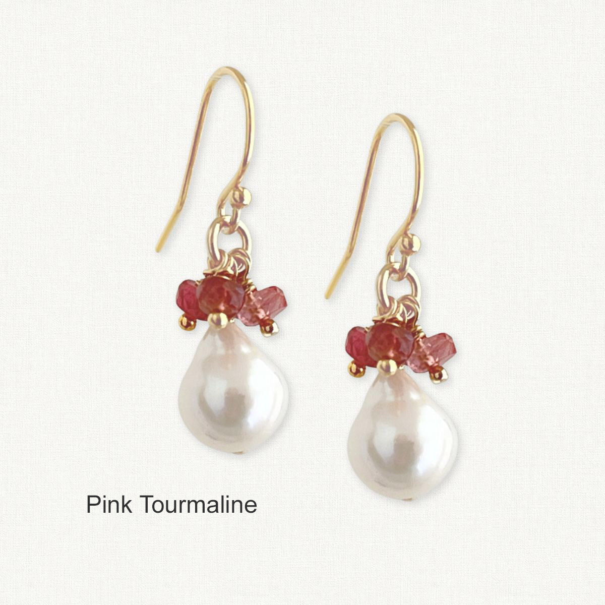 Baroque Pearl Gemstone Drop Earrings