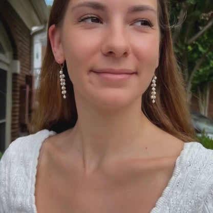 Rosa Pearl Cascade Earrings | Pearl Grape Earrings