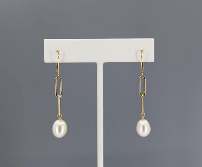 Nicola Lever Back Pearl Earrings