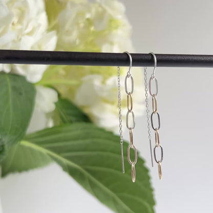 Mixed Metal Threader Earrings for Women