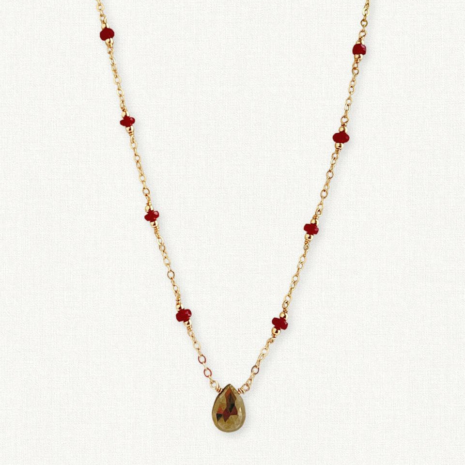 Pyrite and Ruby Necklace