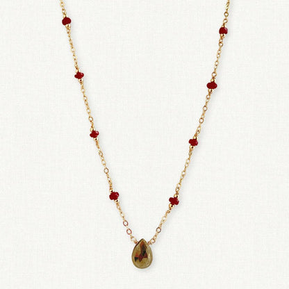 Pyrite and Ruby Necklace