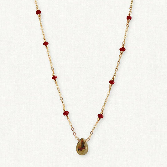Pyrite and Ruby Necklace