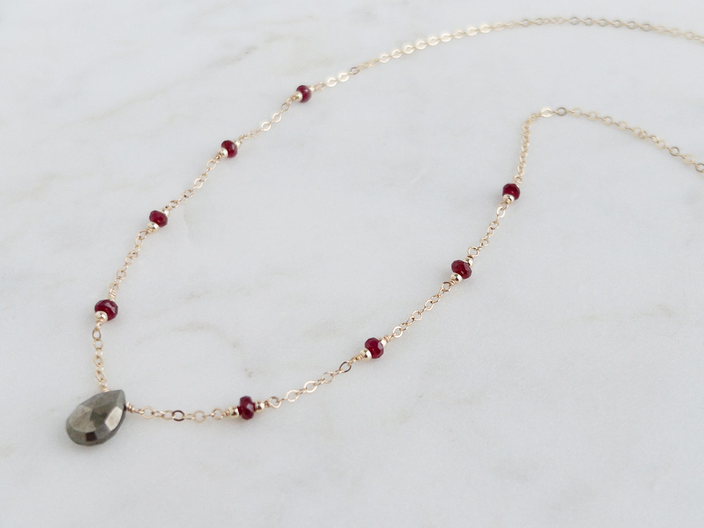 Pyrite and Ruby Necklace