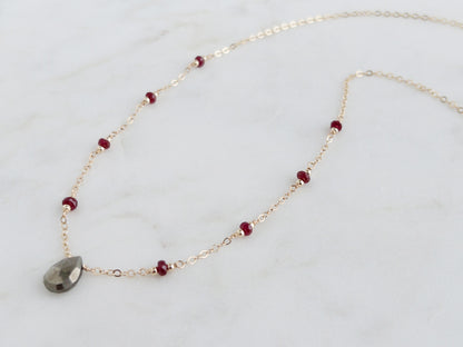 Pyrite and Ruby Necklace