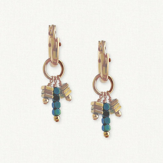 Pyrite Confetti Huggie Hoop Earrings