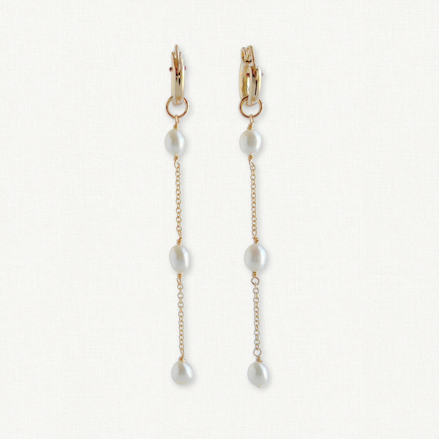 Rosa Huggie Pearl Hoop Earrings