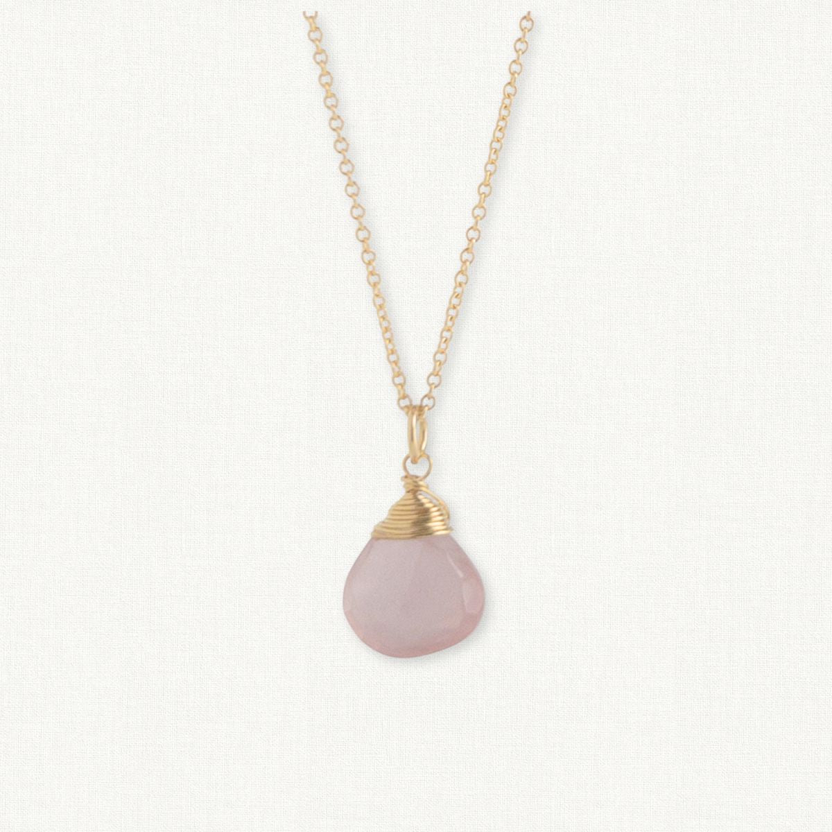 Wire Wrapped Rose Quartz Necklace