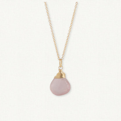 Wire Wrapped Rose Quartz Necklace