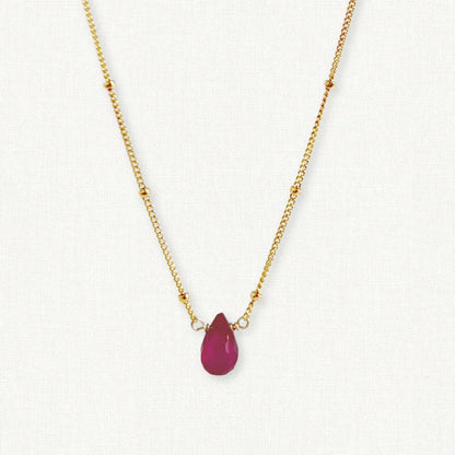 Ruby Orbit Necklace - July Birthstone