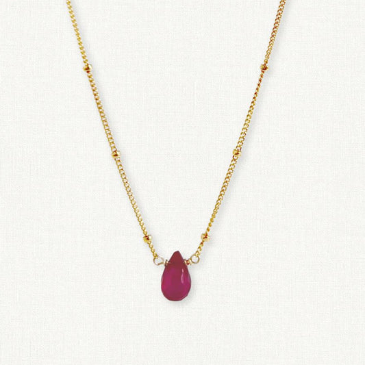 Ruby Orbit Necklace - July Birthstone