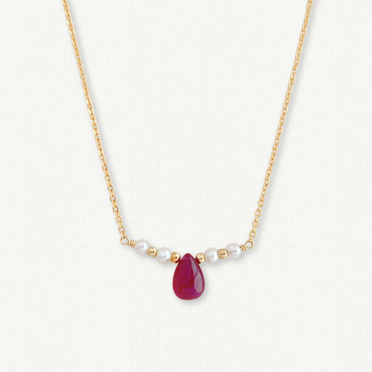 Ruby and Pearl Necklace