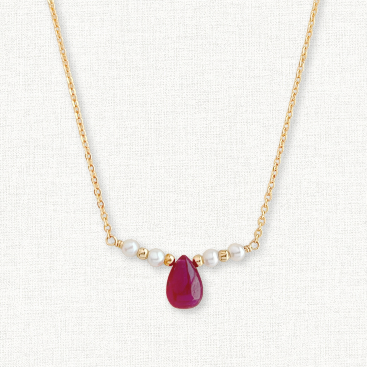 Ruby and Pearl Necklace