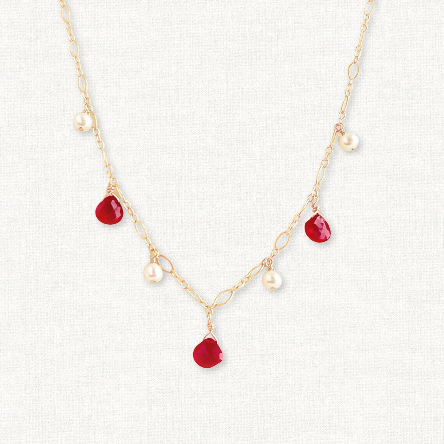 Ruby and Pearl Necklace