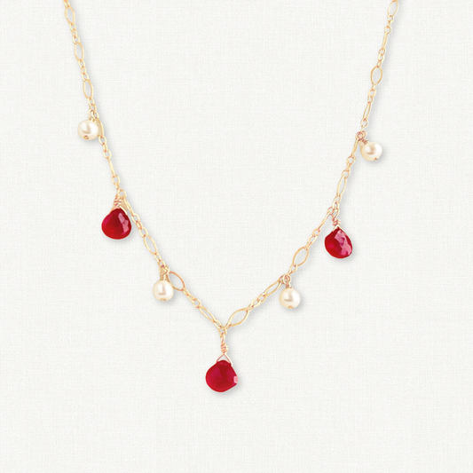 Ruby and Pearl Necklace