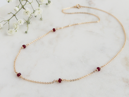 Ruby Station Necklace