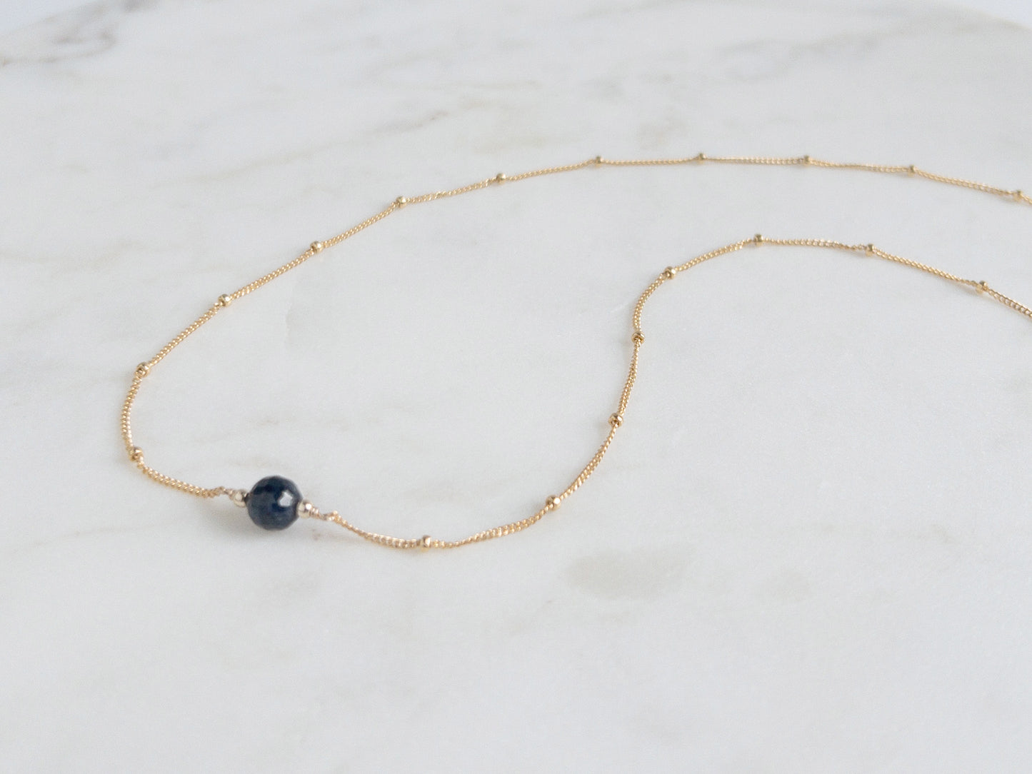 Sapphire Orbit Necklace — September Birthstone