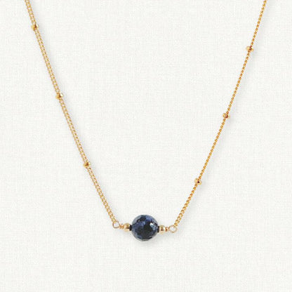 Sapphire Orbit Necklace — September Birthstone