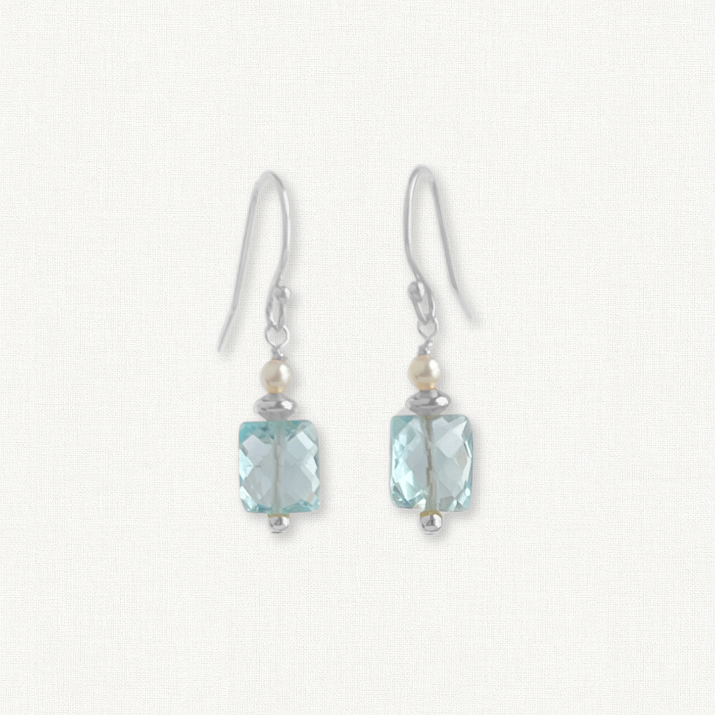 Azure Drop Earrings | Blue Topaz & Pearl Bridal Earrings