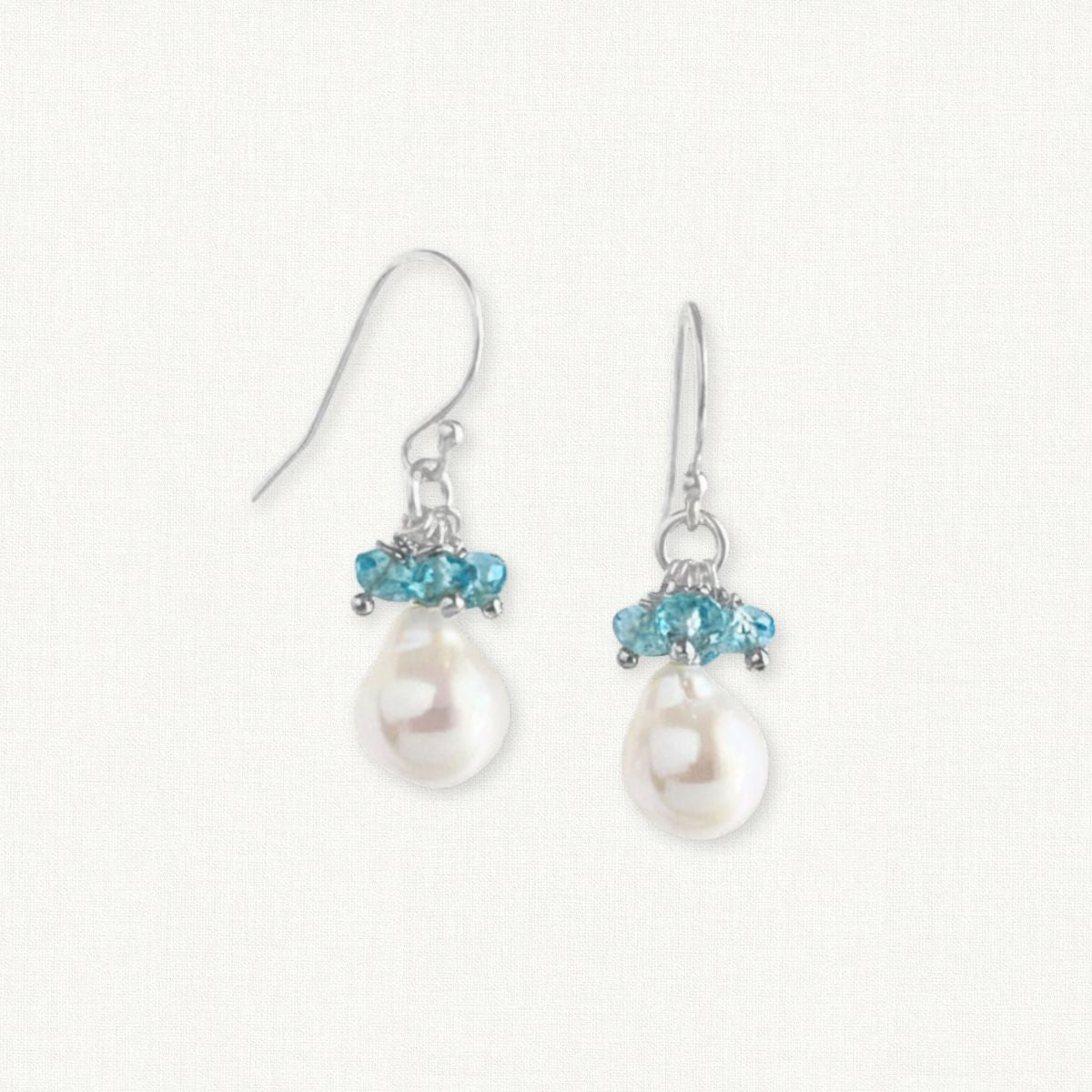 Baroque Pearl Gemstone Drop Earrings