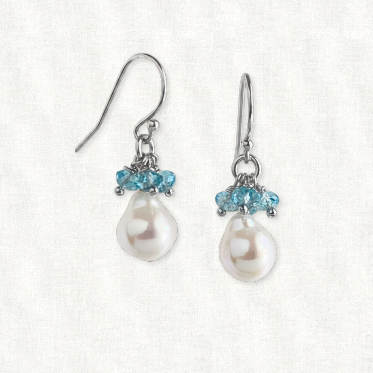 Baroque Pearl Gemstone Drop Earrings