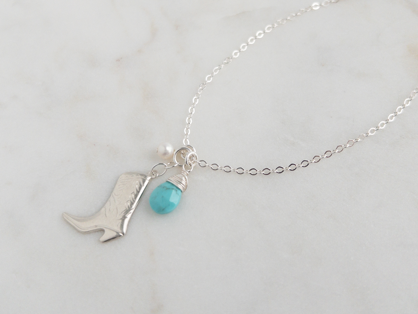 Celeste Cowboy Boot Turquoise Necklace