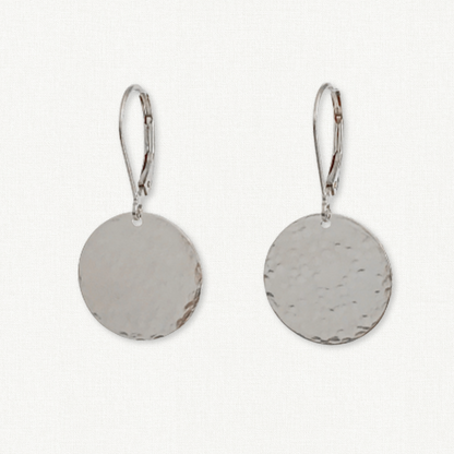 Hammered Silver Earrings - Lever Back Earrings