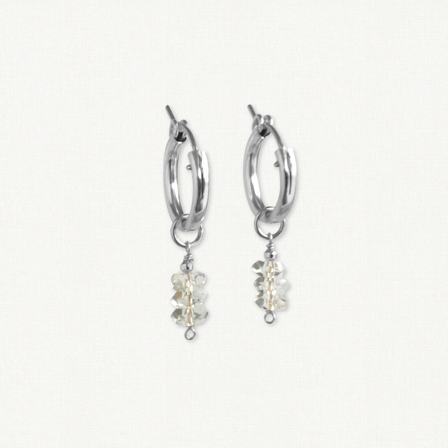 Herkimer Diamond Huggie Hoop Earrings