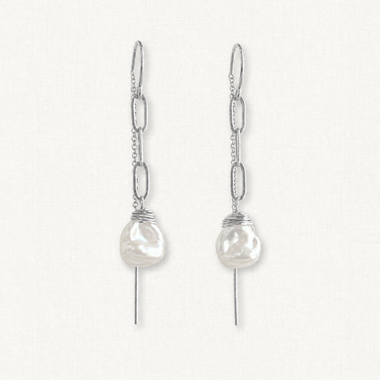 Keshi Pearl Threader Earrings