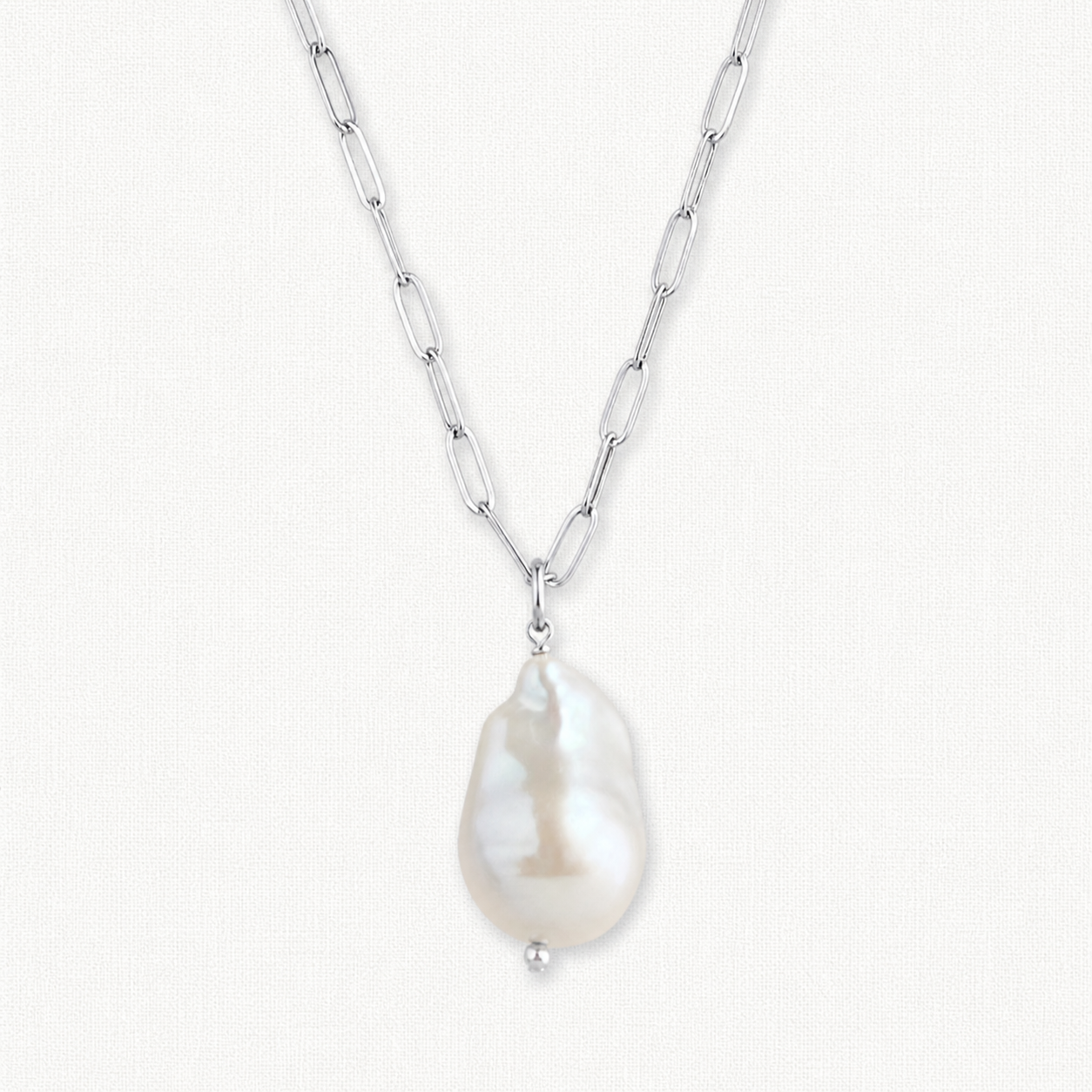 Raja Paperclip Chain Baroque Pearl Necklace