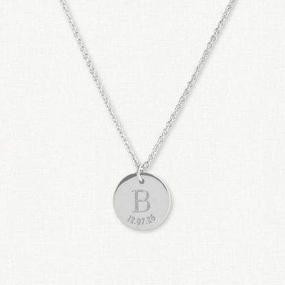 Personalized Initial and Date Necklace