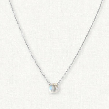 Tiny Rainbow Moonstone Necklace