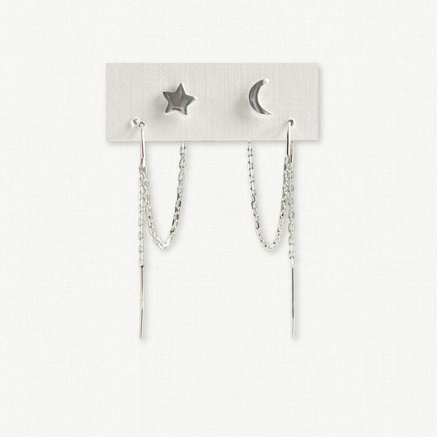 Moon and Star Double Hole Earrings