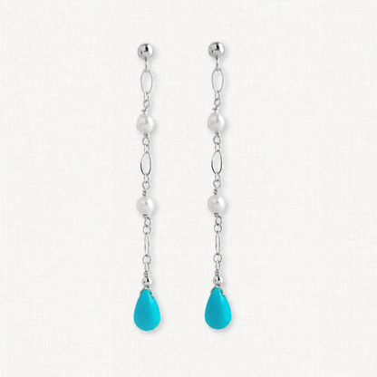 Celeste Turquoise and Pearl Earrings