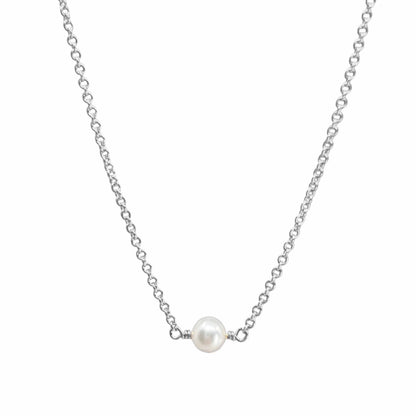 sterling silver chain with a single pearl