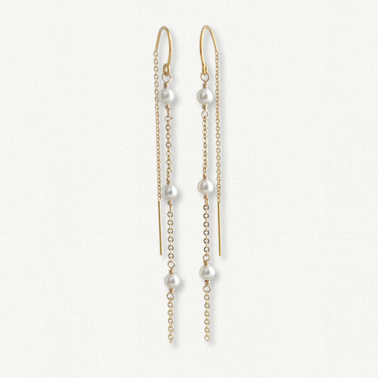 Gigi Long Pearl Earrings